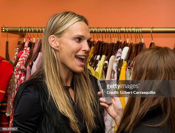 Model Molly Sims attends the debut of a vintage Chanel accessories collection at What Goes Around Comes Around on April 21, 2010 in New York City.