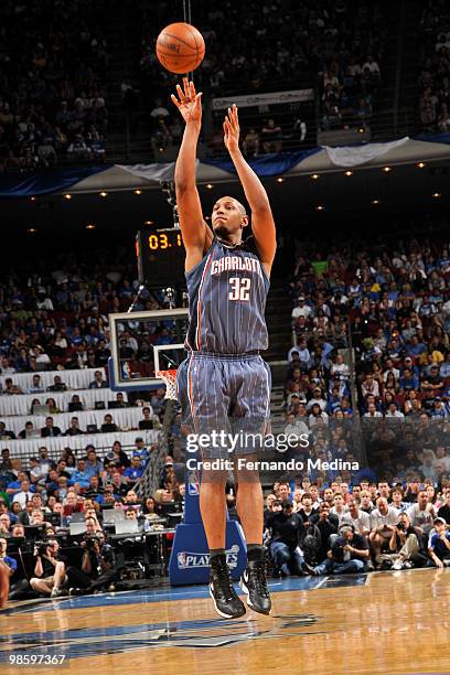 Boris Diaw of the Charlotte Bobcats shoots against the Orlando Magic in Game Two of the Eastern Conference Quarterfinals during the 2010 NBA Playoffs...