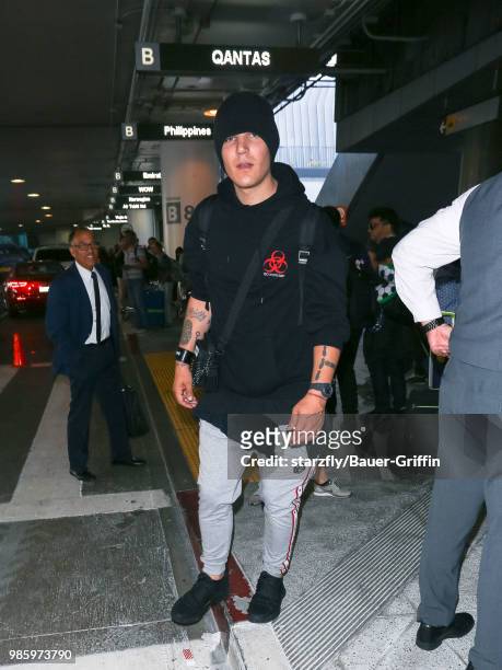 Chris Zylka is seen at Los Angeles International Airport on June 27, 2018 in Los Angeles, California.