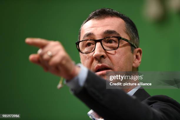 Cem Ozdemir delivers a speech during the traditional Political Ash Wednesday event of the Alliance 90/Green Party in Biberach an der Riss, Germany,...