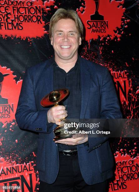 Stephen Chbosky poses in the press room at the Academy Of Science Fiction, Fantasy & Horror Films' 44th Annual Saturn Awards at The Castaway on June...