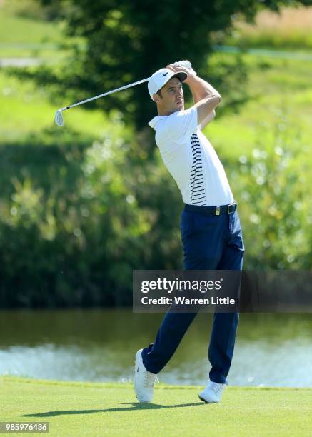 Ross Fisher of England of England on the 1st hole during the first round of the HNA Open de France at Le Golf National on June 28, 2018 in Paris,...