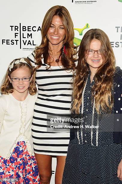 Personality Kelly Bensimon with daughters Thaddeus Ann Bensimon and Sea Louise Bensimon at the 2010 Tribeca Film Festival opening night premiere of...