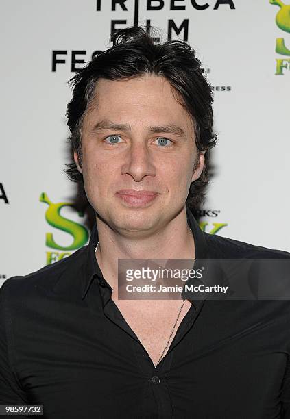 Zach Braff attends the "Shrek Forever After" premiere during the 9th Annual Tribeca Film Festival at the Ziegfeld Theatre on April 21, 2010 in New...