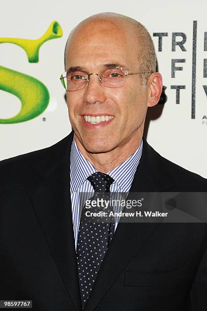 Of DreamWorks Animation Jeffrey Katzenberg attends the 2010 Tribeca Film Festival opening night premiere of "Shrek Forever After" at the Ziegfeld...