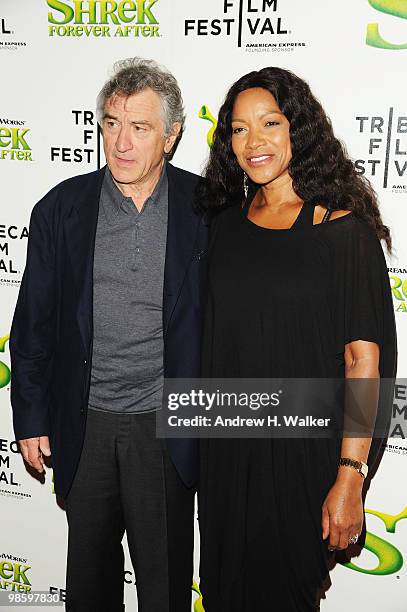 Tribeca Film Festival co-founder, Robert De Niro and wife Grace Hightower attend the 2010 Tribeca Film Festival opening night premiere of "Shrek...