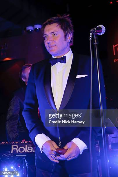 Simon le Bon performs at the afterparty following the opening of Gucci's pop-up sneaker store, at Ronnie Scott's on April 21, 2010 in London, England.