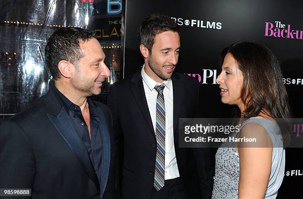 Director Alan Poul, actors Alex O'Loughlin and CBS Films President/CEO Amy Baer arrive at the premiere of CBS Films' "The Back-up Plan" held at the...