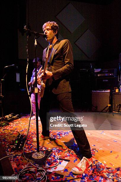 Damian Kulash of OK GO performs at Earth House Collective on April 21, 2010 in Indianapolis, Indiana.