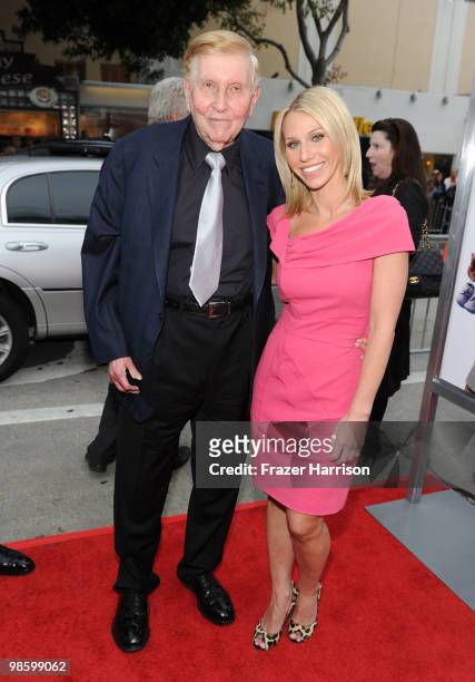 Chairman of the Board, Viacom & CBS Corp Sumner Redstone and guest arrive at the premiere of CBS Films' "The Back-up Plan" held at the Regency...