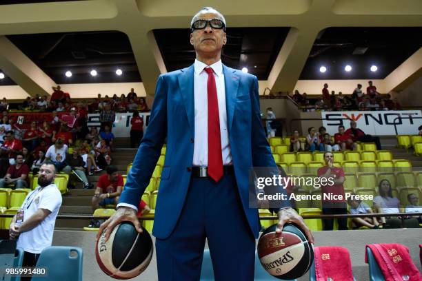 Olivier Basset assistant coach of Monaco during the Final Jeep Elite match between Monaco and Le Mans on June 24, 2018 in Monaco, Monaco.