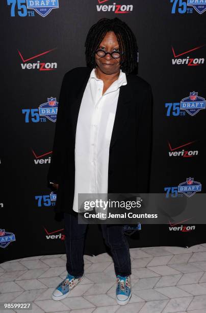 Media personality Whoopi Goldberg attends the NFL and Verizon 2010 NFL Draft Eve Celebration at Abe & Arthur's on April 21, 2010 in New York City.