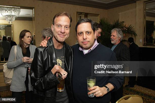 Ken Belson and Serge Kovaleski attend an Earth Day Eve cocktail party at the Algonquin Hotel on April 21, 2010 in New York City.