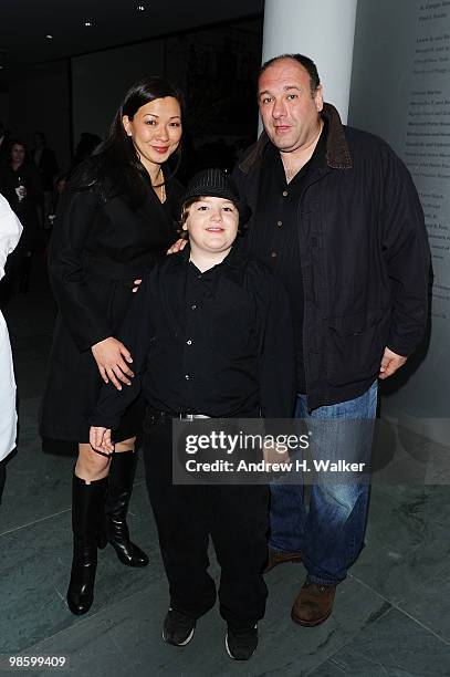 Actor James Gandolfini , wife Deborah Lin and son Michael Gandolfini attend the 2010 Tribeca Film Festival opening night premiere after party for...