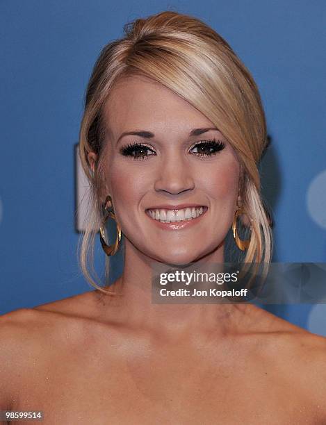 Singer Carrie Underwood poses at Idol Gives Back 2010 at Pasadena Civic Center on April 21, 2010 in Pasadena, Texas.