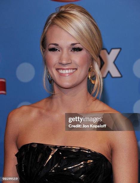 Singer Carrie Underwood poses at Idol Gives Back 2010 at Pasadena Civic Center on April 21, 2010 in Pasadena, Texas.