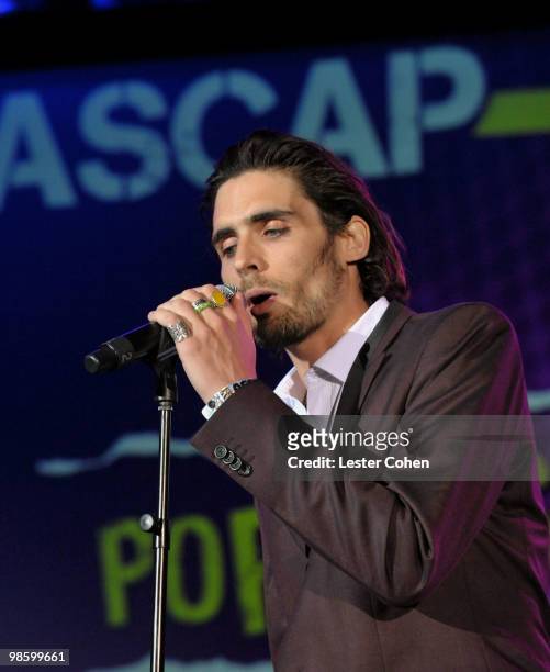 Musician Tyson Ritter of The All-American Rejects performs onstage at the 27th Annual ASCAP Pop Music Awards held at the Renaissance Hollywood Hotel...