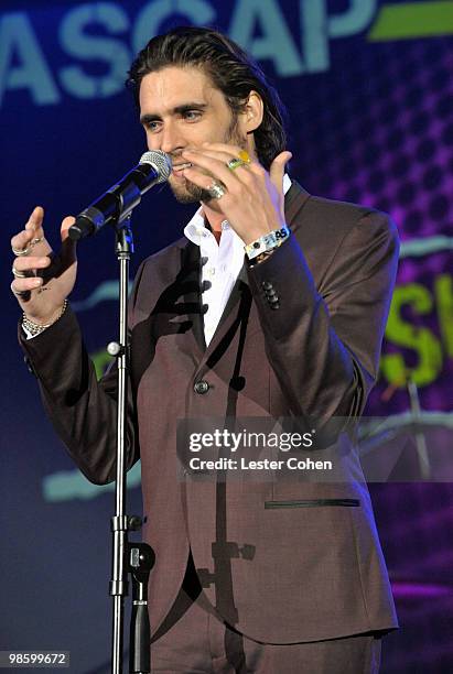 Musician Tyson Ritter of The All-American Rejects performs onstage at the 27th Annual ASCAP Pop Music Awards held at the Renaissance Hollywood Hotel...