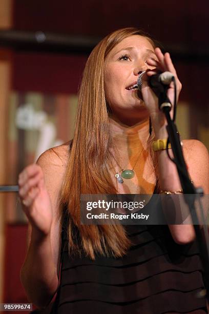 Schuyler Fisk performs onstage at Living Room on April 21, 2010 in New York City.