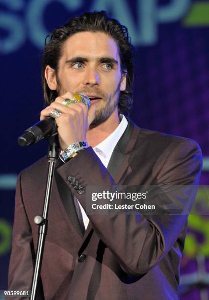 Musician Tyson Ritter of The All-American Rejects performs onstage at the 27th Annual ASCAP Pop Music Awards held at the Renaissance Hollywood Hotel...