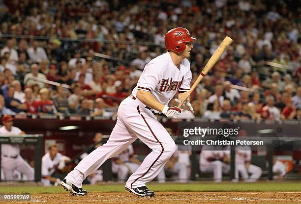 Stephen Drew of the Arizona Diamondbacks bats against the St. Louis Cardinals during the Major League Baseball game at Chase Field on April 19, 2010...