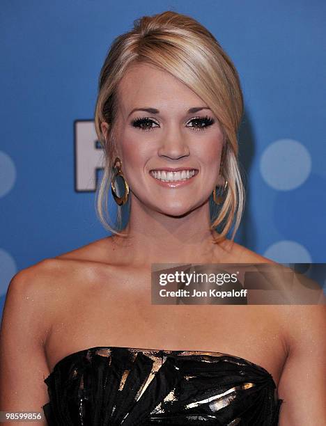 Singer Carrie Underwood poses at Idol Gives Back 2010 at Pasadena Civic Center on April 21, 2010 in Pasadena, Texas.