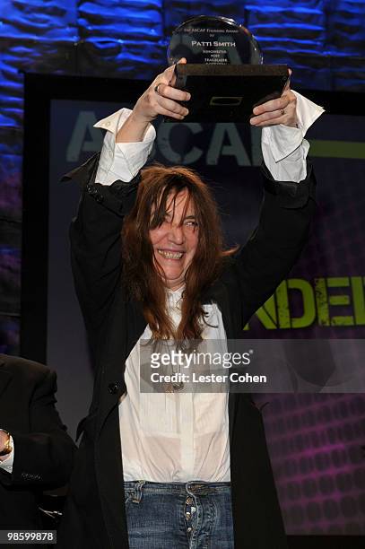 Singer/songwriter Patti Smith onstage at the 27th Annual ASCAP Pop Music Awards held at the Renaissance Hollywood Hotel on April 21, 2010 in...