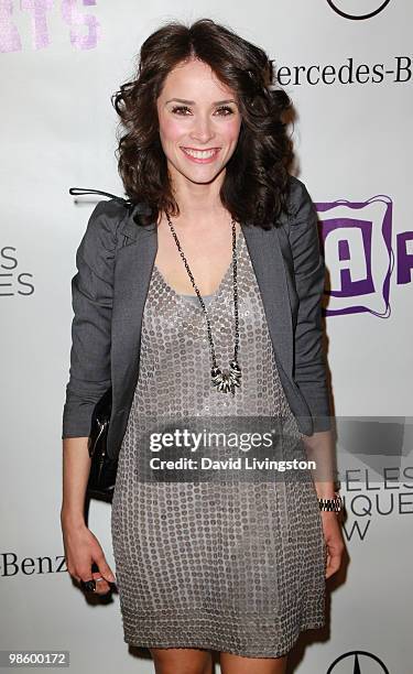 Actress Abigail Spencer attends the 15th Annual Los Angeles Antique Show Opening Night Preview Party benefiting P.S. ARTS at Barker Hanger on April...