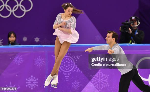 Annika Hocke and Ruben Blommaert from Germany in action during the figure skating free skate event of the 2018 Winter Olympics in the Gangneung Ice...