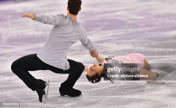 Annika Hocke and Ruben Blommaert from Germany in action during the figure skating free skate event of the 2018 Winter Olympics in the Gangneung Ice...