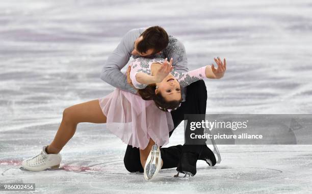 Annika Hocke and Ruben Blommaert from Germany in action during the figure skating free skate event of the 2018 Winter Olympics in the Gangneung Ice...