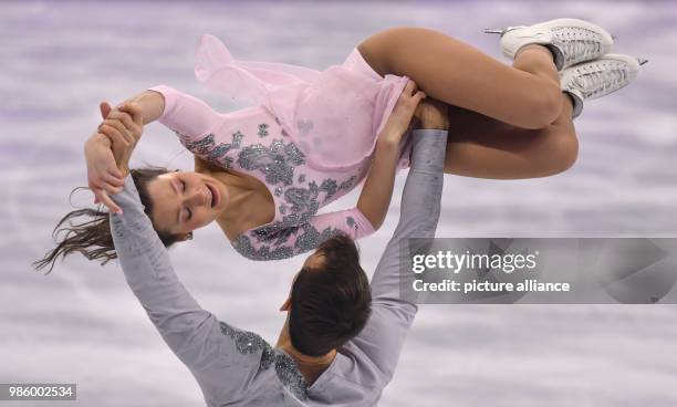 Annika Hocke and Ruben Blommaert from Germany in action during the figure skating free skate event of the 2018 Winter Olympics in the Gangneung Ice...