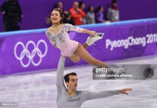 Annika Hocke and Ruben Blommaert from Germany in action during the figure skating free skate event of the 2018 Winter Olympics in the Gangneung Ice...