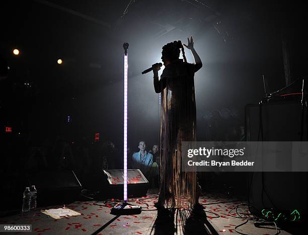 Singer Kelis performs onstage at Santos Party House on April 21, 2010 in New York City.