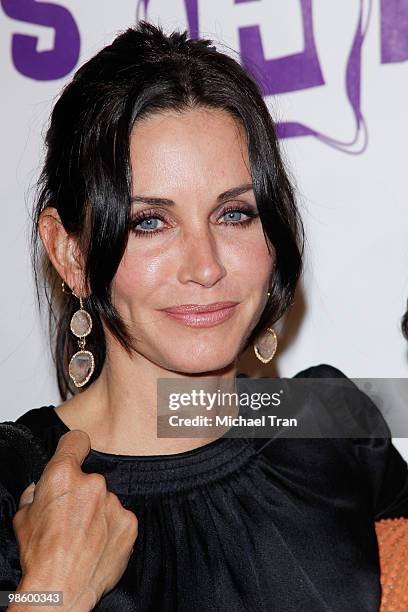 Courteney Cox arrives to Opening Night Preview Party of the LA Antique Show benefiting P.S. ARTS held at Barker Hangar on April 21, 2010 in Santa...