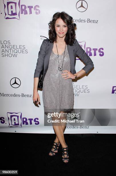 Abigail Spencer arrives to Opening Night Preview Party of the LA Antique Show benefiting P.S. ARTS held at Barker Hangar on April 21, 2010 in Santa...