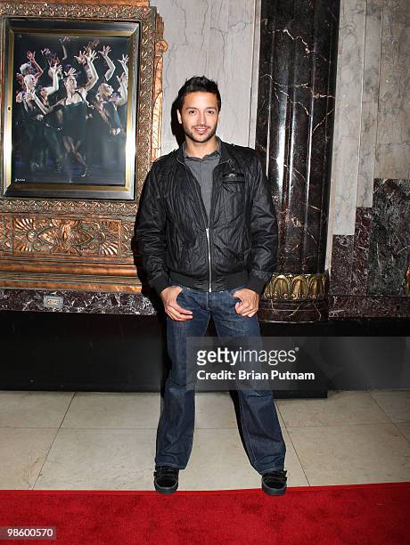 Actor Jai Rodriguez arrives for the opening of 'CHICAGO' at the Pantages Theatre on April 21, 2010 in Hollywood, California.