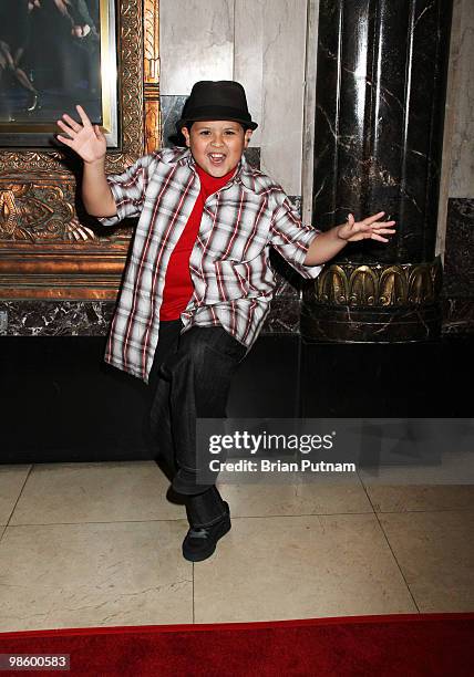 Actor Rico Rodriguez arrives for the opening of 'CHICAGO' at the Pantages Theatre on April 21, 2010 in Hollywood, California.