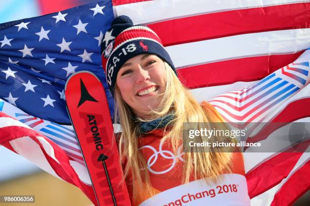 Südkorea, Pyeongchang: Olympia, Ski Alpin, Riesenslalom, Damen, 2. Durchgang im Yongpyong Alpin-Zentrum: Gewinnerin Mikaela Schiffrin aus den USA...