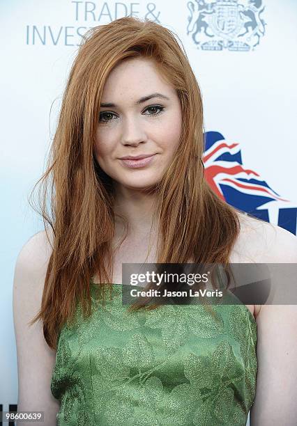 Actress Karen Gillan attends the BritWeek champagne launch red carpet event at the British Consul General's residence on April 20, 2010 in Los...