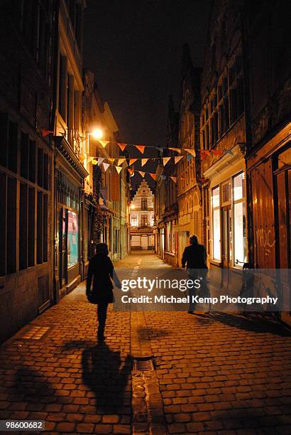 shadows of people in street - ghent belgium stock pictures, royalty-free photos & images