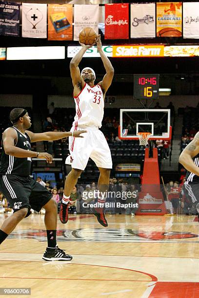 Michael Harris shoots a jumper during the Vipers 99-98 victory over the Austin Toros to advance to the NBDL finals on April 21, 2010 at the State...