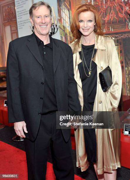 Tom Mahoney and Marcia Cross attend the opening night preview party of the LA Antiques Show benefiting P.S ARTS on April 21, 2010 in Santa Monica,...