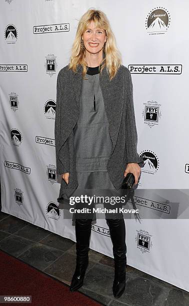 Actress Laura Dern arrives at the Project A.L.S. LA Benefit hosted by Ben Stiller & Friends at Lucky Strike Bowling Alley on April 21, 2010 in...