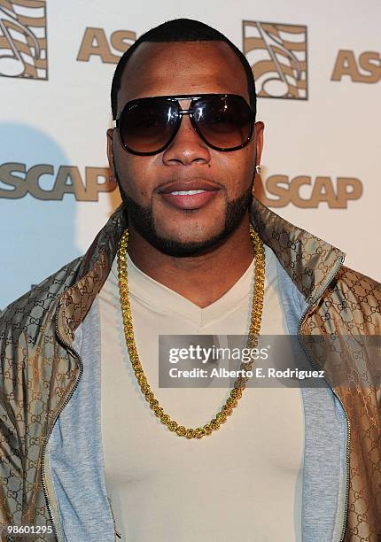 Rapper Flo Rida arrives at the 27th Annual ASCAP Pop Music Awards held at the Renaissance Hollywood Hotel on April 21, 2010 in Hollywood, California.