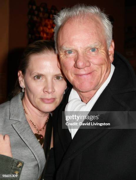 Actor Malcolm McDowell and wife Kelley McDowell attend the 15th Annual Los Angeles Antique Show Opening Night Preview Party benefiting P.S. ARTS at...