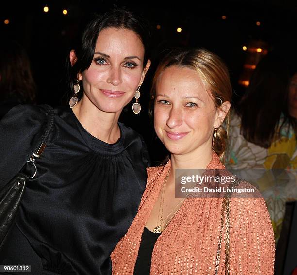 Actress Courteney Cox and Jennifer Meyer-Maguire attend the 15th Annual Los Angeles Antique Show Opening Night Preview Party benefiting P.S. ARTS at...