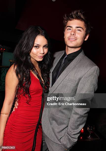 Vanessa Hudgens and Zac Efron at L.A. Family Housing 2010 Gala on April 21, 2010 at the Avalon Hollywood in Hollywood, California.