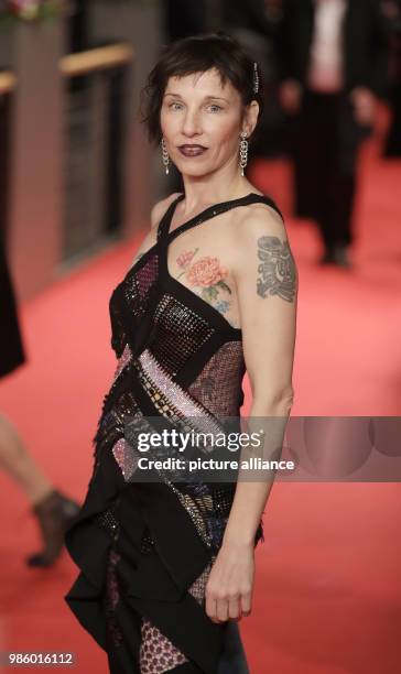 Actress Meret Becker attends the opening night of the film 'Isle of Dogs' during the Berlinale Festival in Berlin, Germany, 15 February 2018. The...