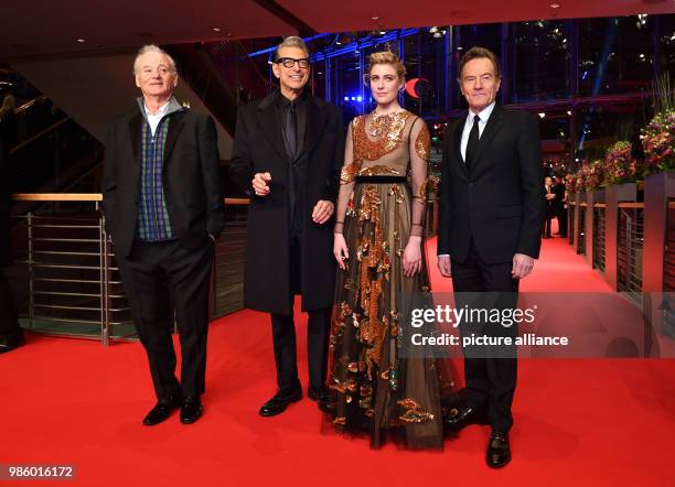 Bill Murray , Jeff Goldblum, Greta Gerwig and Bryan Cranston attend the opening night of the film 'Isle of Dogs' during the Berlinale Festival in...